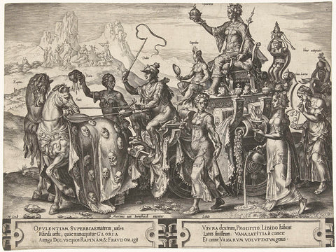 Triumphal Chariot with Wealth (Opulentia), Cornelis Cort, 1564 Canvas Print