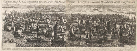 The fleet landing at Philippine, 1600, anonymous, 1600 Canvas Print