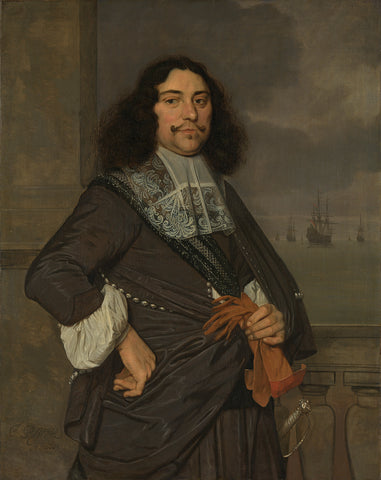 Jan van Nes (1631-80), Vice admiral of Holland and West-Friesland, Ludolf de Jongh, 1666 Canvas Print