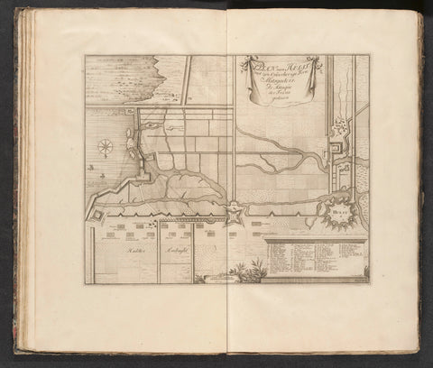 Map of the attack of the French on Holly, 1702, Jan van Call (II), 1729 Canvas Print