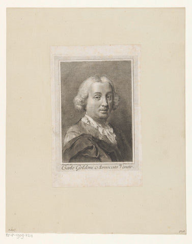 Portrait of playwright Carlo Goldoni, Giovanni Marco Pitteri, 1712 - 1786 Canvas Print