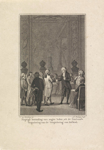 Reception of members of the General Central Assembly in the Assembly of Holland, 1795, Ludwig Gottlieb Portman, 1800 - 1801 Canvas Print