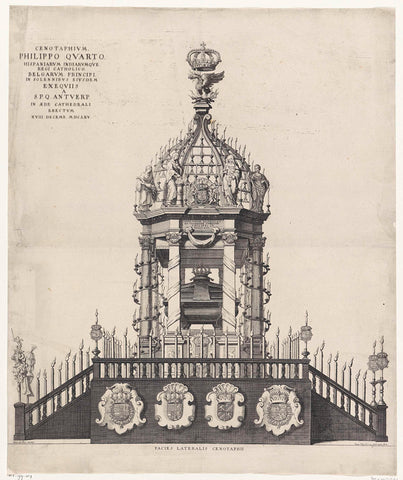 Cenotaph for King Philip IV of Spain in the Cathedral in Antwerp, 1665, Lucas Vorsterman (II), 1665- 1667 Canvas Print