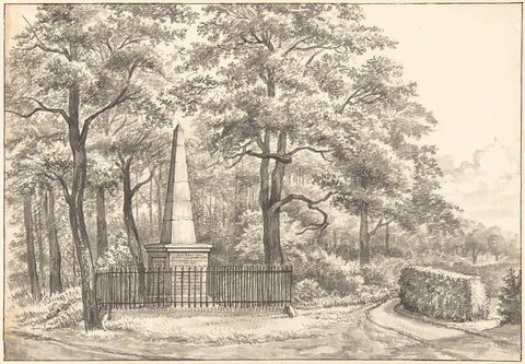 The memorial for Witte van Haemstede, founded in 1817 by David Jacob van Lennep at the House in Manpad in Heemstede, Gerrit Lamberts, 1817 - 1850 Canvas Print