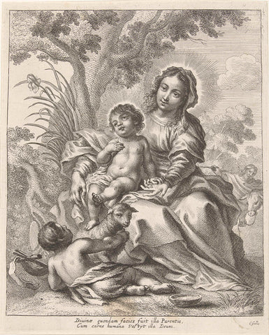 Holy Family with John the Baptist as a Child, Cornelis Galle (II), c. 1586 - c. 1678 Canvas Print