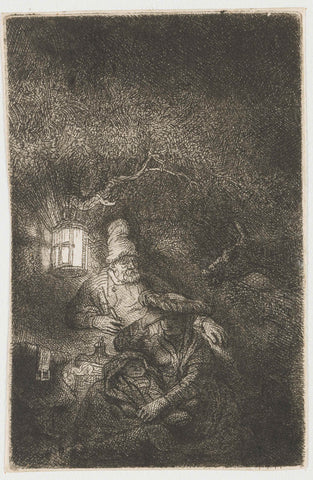 The Rest on the Flight into Egypt, Rembrandt van Rijn, c. 1644 Canvas Print