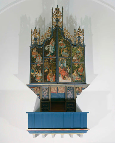 Organ from the Dutch Reformed Church at Scheemda with depiction of Jesse Tree, Johannis Emedensis, c. 1526 Canvas Print