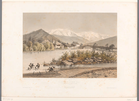 Zicht op Saint-Martin-sur-Arve en de Mont Blanc, Eugène Cicéri, 1859 Canvas Print