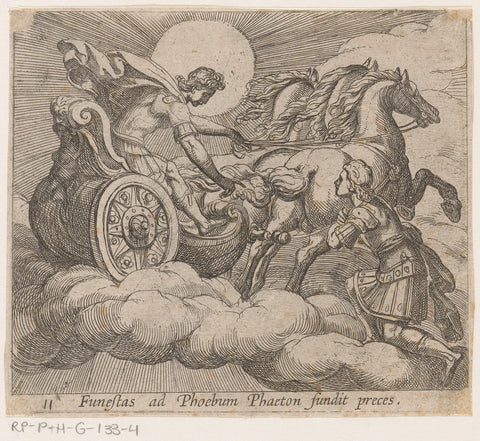 Phaëthon voor Apollo, Antonio Tempesta, 1606 - 1638 Canvas Print