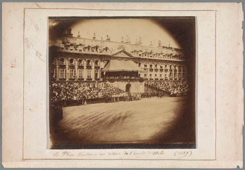 Military Parade of the French Army on Place Vendôme, Paris, Félix Nadar, 1859 Canvas Print