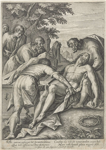 Entombment of Christ, Crispijn van de Passe (I), 1574 - 1637 Canvas Print