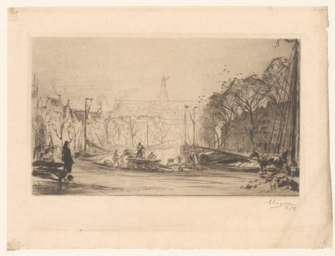 View of the Spaarne and Sint Bavo, Auguste Lepère, 1901 Canvas Print