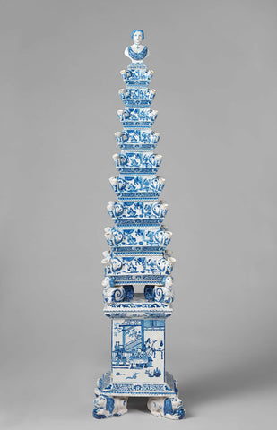 Flower pyramid, De Metaale Pot (attributed to), c. 1692 - c. 1700 Canvas Print