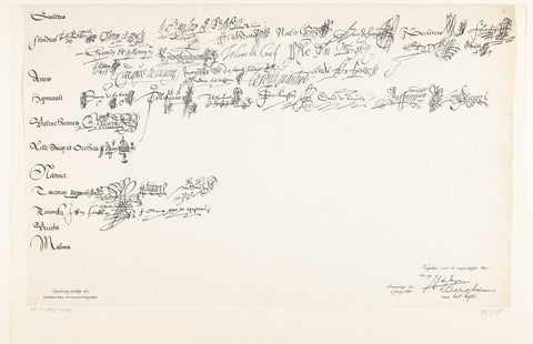 Fourth page of the facsimile of the writings of the Union of Brussels with signatures, 1577, Daniël Abrahams, 1827 Canvas Print