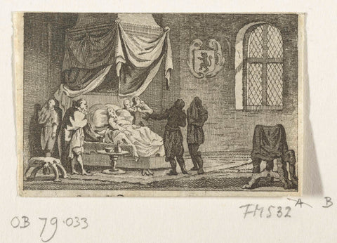 Deathbed of Brederode, 1568, Carel Jacob de Huyser, 1794 - 1796 Canvas Print