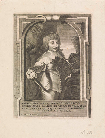 Portrait of William II, Prince of Orange, at the age of 15, anonymous, 1641 Canvas Print