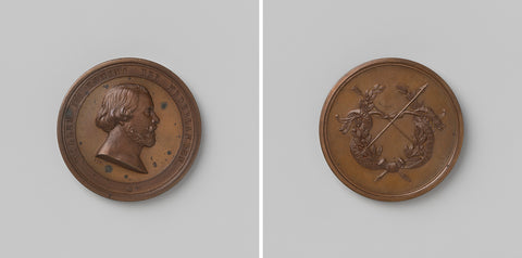 Handboog Nijverheid, medal in honour of William III, king of the Netherlands, David van der Kellen (1804-1879), 1851 Canvas Print