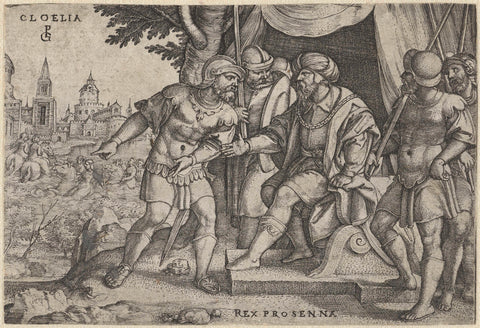 Porsenna learns that Cloelia has escaped, Georg Pencz, 1546- 1547 Canvas Print