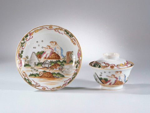 Dish, cup and saucer, anonymous, c. 1750 - c. 1760 Canvas Print