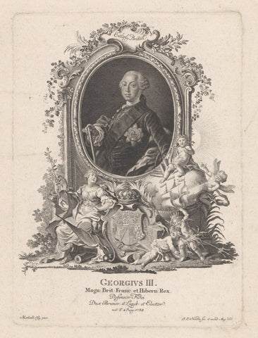 Portrait of George III, Johann Esaias Nilson, 1760 - 1788 Canvas Print