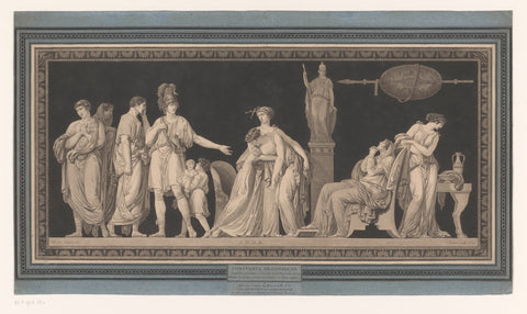 Coriolanus comforts his wife and mother, Jean François Janinet, 1789 Canvas Print