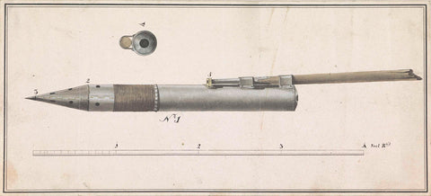 Congreveraket, possibly used by the English in the bombardment of Vlissingen, 1809, anonymous, 1809 - 1810 Canvas Print