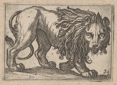 Running lion, Antonio Tempesta, 1565 - 1630 Canvas Print