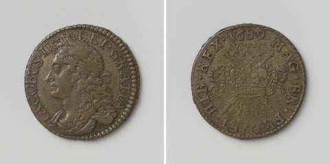 Emergency coin of half a crown of siege of James II, King of England, from January 1689, anonymous, 1689 Canvas Print