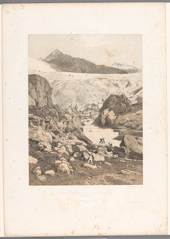 View of the upper part of the Rhône glacier, Eugène Cicéri, 1859 Canvas Print