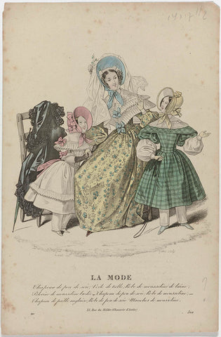 La Mode, 1836, Pl. 510 : Chapeau de peu de soi (...), Georges Jacques Gatine, 1836 Canvas Print