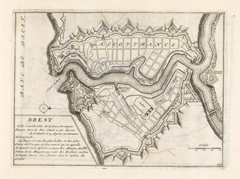 Map of Brest, c. 1702, anonymous, 1702 - 1703 Canvas Print