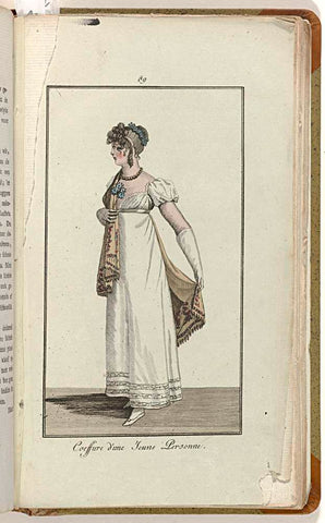 Elegantia, or magazine of fashion, luxury and taste for ladies, September 1809, No. 89: Coeffure d'une Jeune Personne., anonymous, 1809 Canvas Print