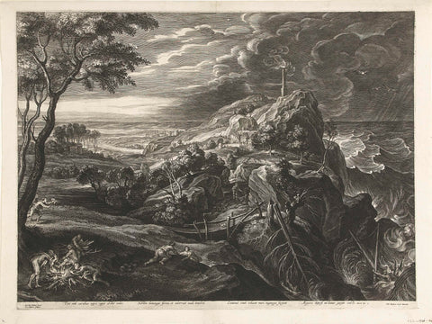 Landschap met de schipbreuk van Aeneas, Schelte Adamsz. Bolswert, 1596 - 1659 Canvas Print