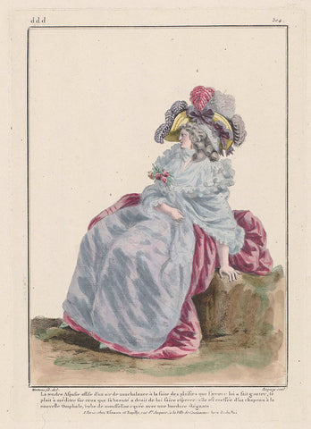 Gallerie des Modes et Costumes Français, 1785, ddd 304 : La tendre Aspasi (...), Pierre Charles Baquoy, 1785 Canvas Print