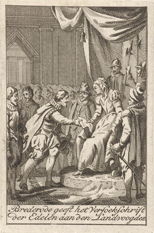 Offering the Petition to the Duchess of Parma, 1566, anonymous, 1784 - 1799 Canvas Print