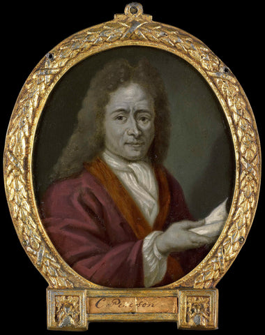 Portrait of Christoffel Pierson, Poet in Gouda, Arnoud van Halen, 1700 - 1732 Canvas Print