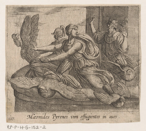 Scylla en Glaucus, Antonio Tempesta, 1606 - 1638 Canvas Print