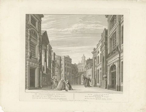 Stage set: De Italiaanseche Straat, Reinier Vinkeles (I), 1775 Canvas Print