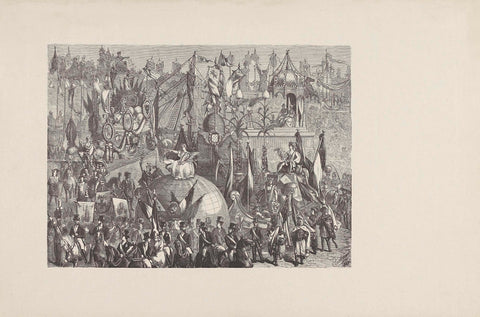 Procession at the celebration of the dismay of Groningen 1672-1872, anonymous, 1872 Canvas Print