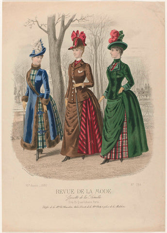 Revue de la Mode, Gazette de la Famille, Sunday, January 9, 1887, 16th Year, No. 784: Etoffes de la M.on Le Houssel (...), anonymous, 1887 Canvas Print