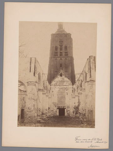 Interior and the tower of the Dutch-reformed church in Asperen after the fire of 1896, anonymous (Monumentenzorg) (attributed to), A.J.M. Mulder (possibly), 1896 Canvas Print