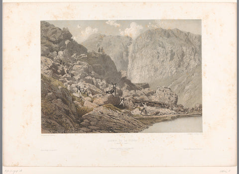 Hikers on the Furka Pass, Eugène Cicéri, 1859 Canvas Print