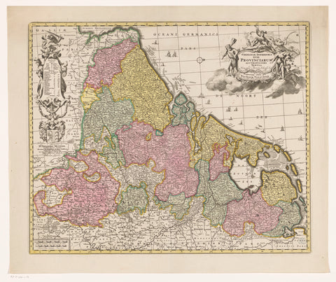 Map of the Seventeen Provinces, Abraham Jansz. Door, 1725 - 1750 Canvas Print