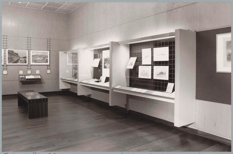 Room with objects on the wall and in display cases, c. 1990 Canvas Print