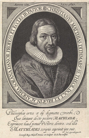 Portret van Christiaan Matthias, Simon van de Passe, 1637 Canvas Print