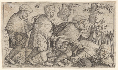 Blind lead the blind, Cornelis Massijs, 1544 - 1556 Canvas Print