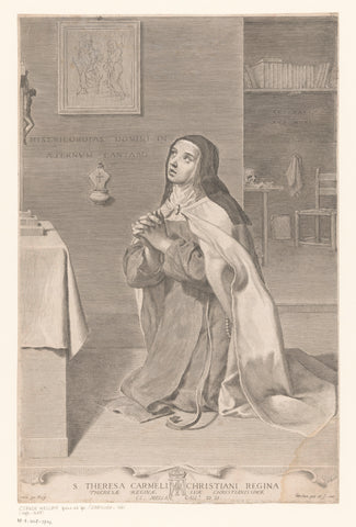 H. Theresa of Ávila, Claude Mellan, 1661 Canvas Print