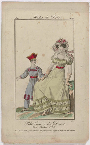 Petit Courrier des Dames, 1822, No. 58 : Robe de crêpe Elodi (...), August Delvaux, 1822 Canvas Print