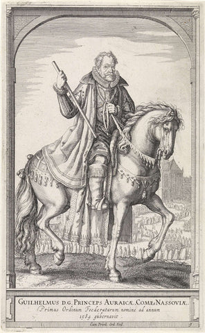 Equestrian portrait of William of Orange, Hessel Gerritsz (attributed to), 1591 - 1632 Canvas Print