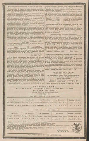 Insert to the Nederlandsche Staats-Courant van Donderdag den 28sten December 1843, no. 308, Algemeene Landsdrukkerij, 1843 Canvas Print